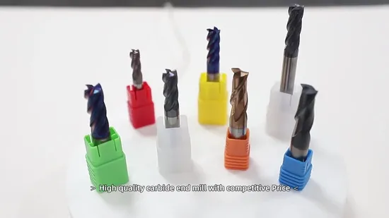 China Suppliers Indexable Square End Mill 4flutes HRC55 Solid Carbide Endmills